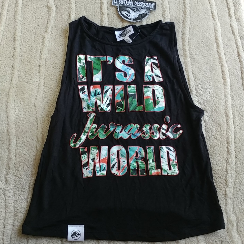 Jurassic World Dinosaur Crop Muscle Tank M